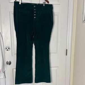 NEW TORRID Slim Boot Corduroy High Rise Jean Botanical Green Size 18 Button Fly